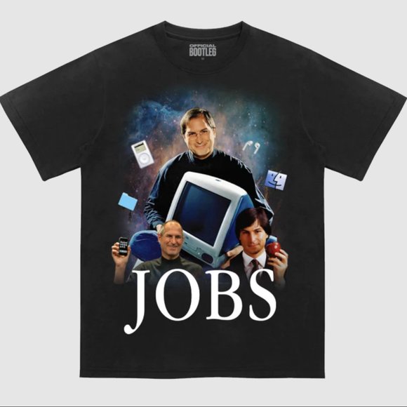 NEW Men's Med and XXL Steve Jobs Tee Shirt by Official Bootleg - Black - Picture 1 of 5